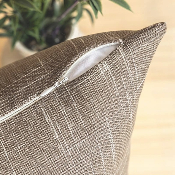 ⭐NEW⭐ - Light Brown Linen Look Lumbar Pillow 12x20 - Picture 2 of 2